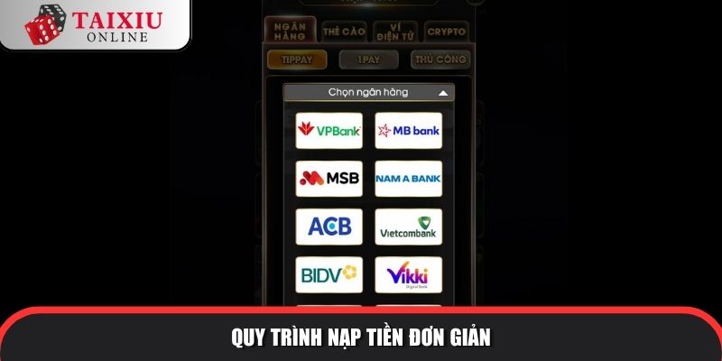 Nạp tiền TIPCLUB siêu tốc và nhanh chóng sau 3 phút
