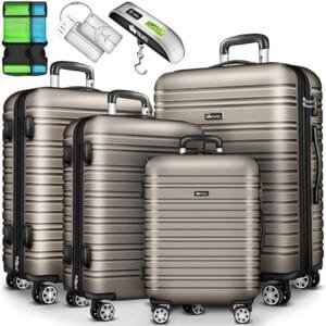 Set de Valise de Voyage 4 Tailles avec pèse-Bagages-flynferry.com